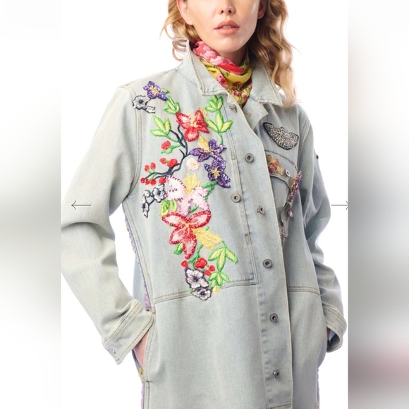 ARATTA Susanna K. Embellished  Denim Jacket. Sz M NWT MSRP $270 - Picture 4 of 15